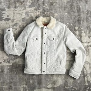 Beige off white Levi’s Sherpa Suede Sherpa Jean Jacket